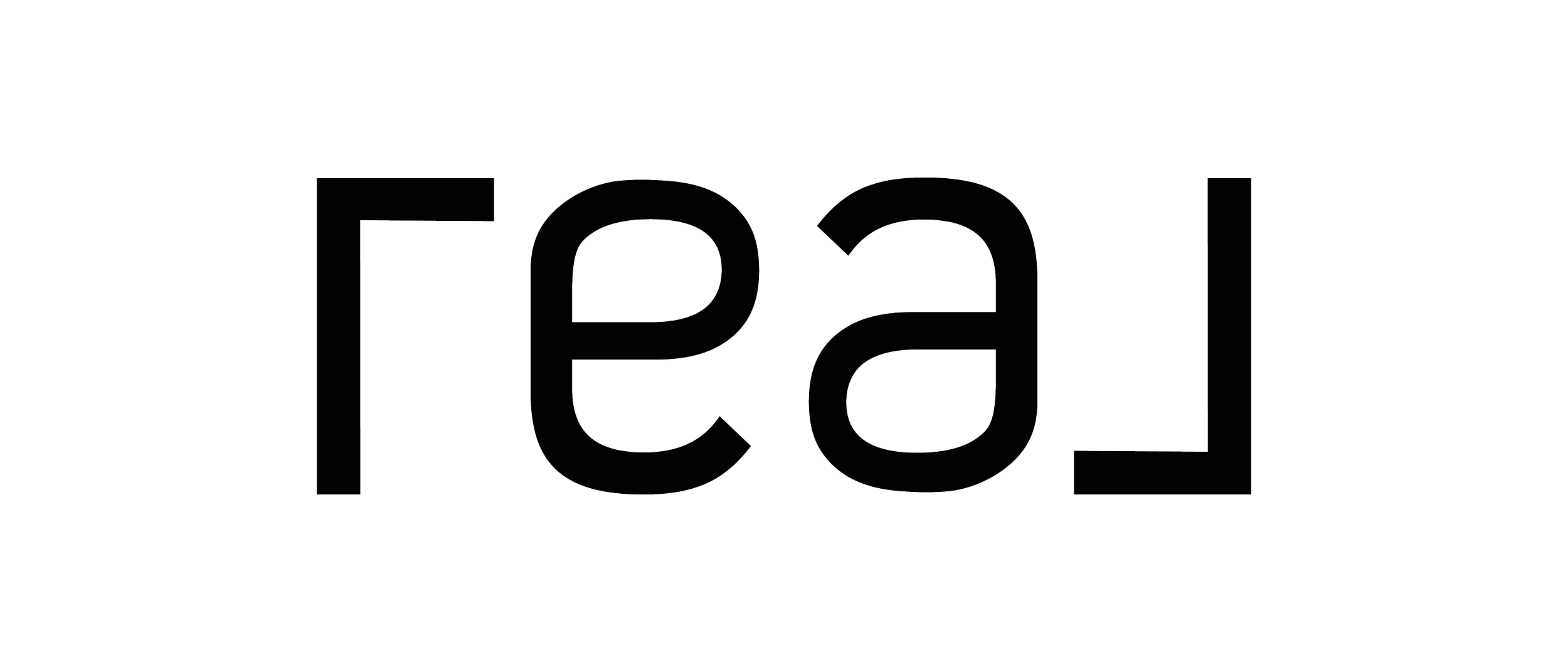 Real Logo Solid White with Black Wordmark logo for Real Broker